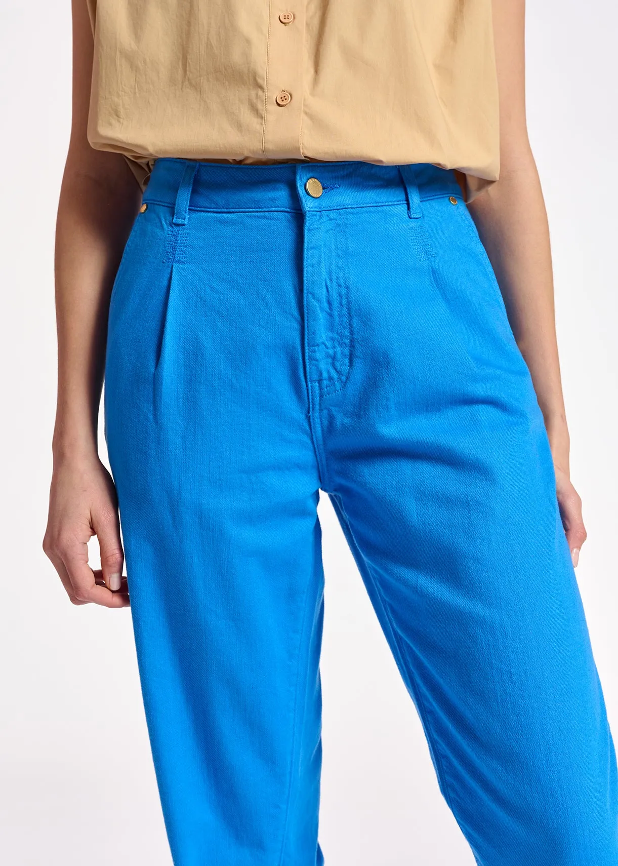 Blue denim boyfriend jeans