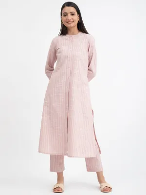 Cotton A-line Kurta Set - Pink