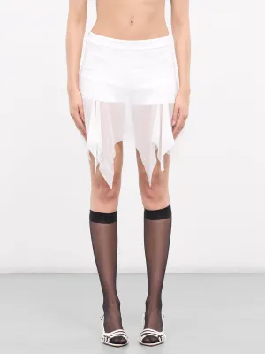 Draping Shorts Mini Skirt (SK-02WH-WHITE)