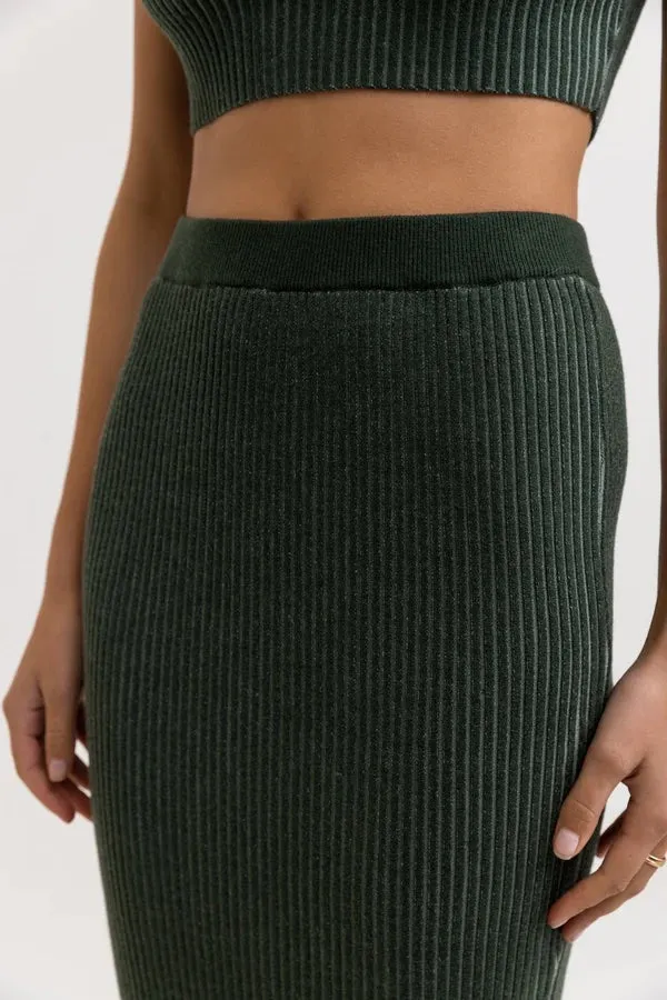 Hamilton Knit Midi Skirt (Marine Green)