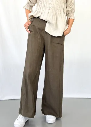 Jude Linen Pants - Olive