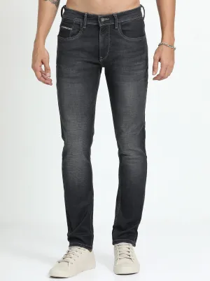 Men's Dark Grey Relaxed Denim Ankle fit Jeans