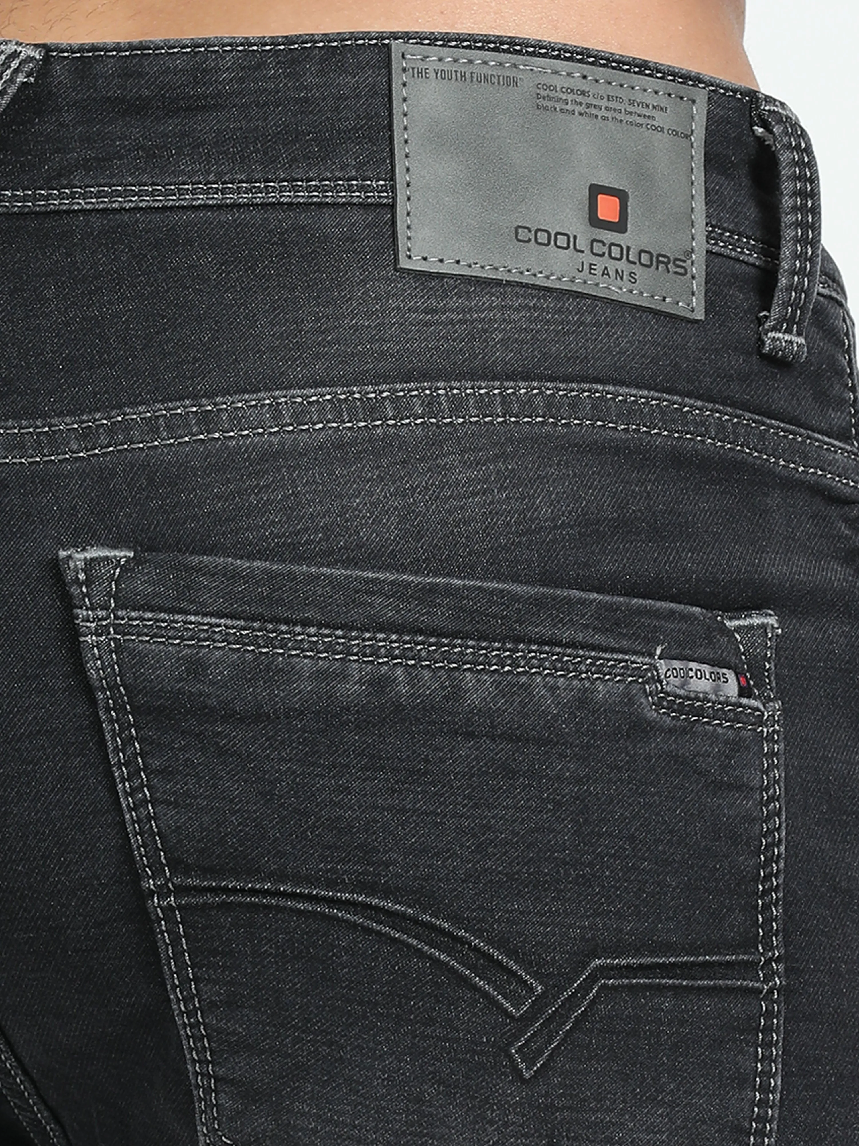 Men's Dark Grey Relaxed Denim Ankle fit Jeans