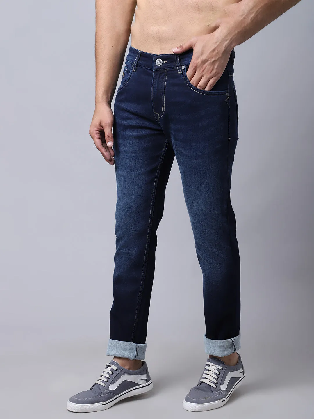 Men's Ultra Narrow fit Light Fade Dark Blue  Jeans