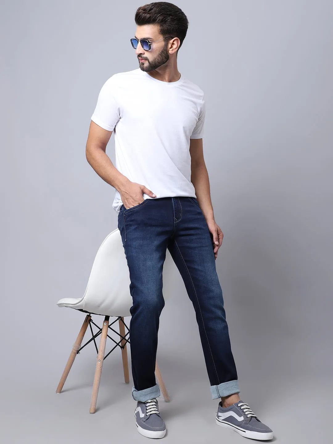 Men's Ultra Narrow fit Light Fade Dark Blue  Jeans