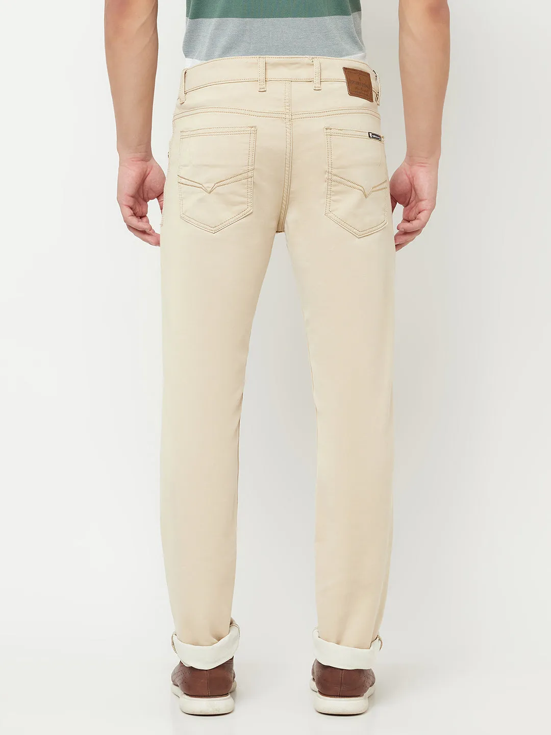 Men's Ultra Narrow fit No Fade Beige  Jeans