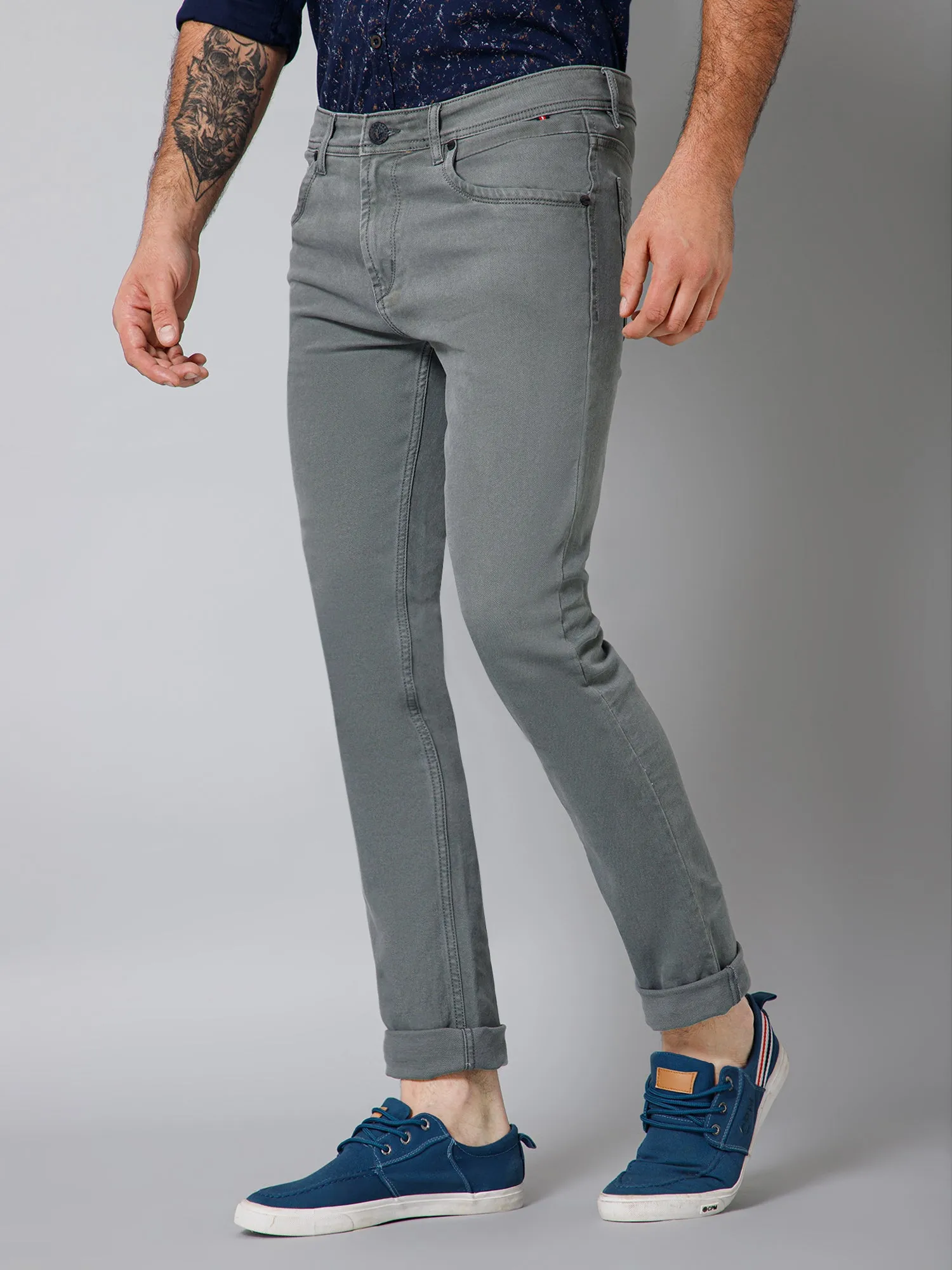 Men's Ultra Narrow fit No Fade Light Olive Green  Jeans