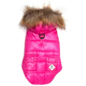 Pink Dog Jacket with Hood - The Worthy Dog Pink Telluride Puffer Hoodie