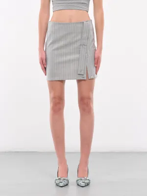 Pinstripe Mini Skirt (A0105-8725-MULTI-GREY)