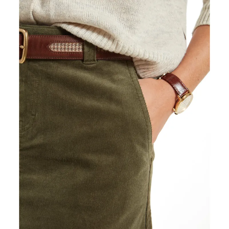 Schoffel Sage Cord Ladies Skirt - Dark Sage