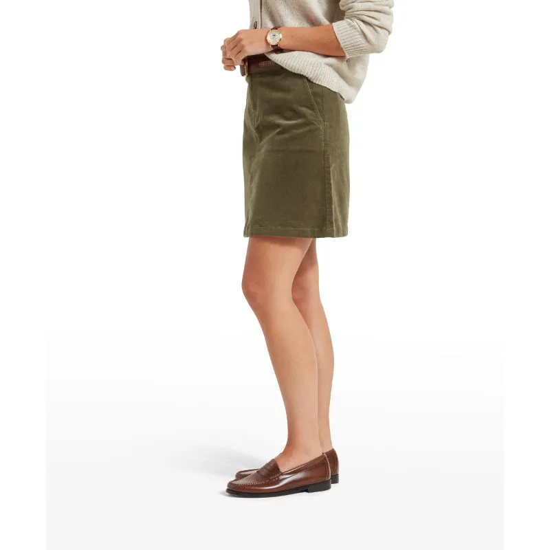 Schoffel Sage Cord Ladies Skirt - Dark Sage