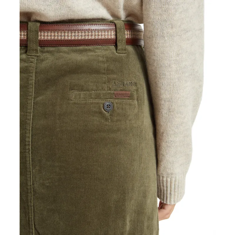 Schoffel Sage Cord Ladies Skirt - Dark Sage