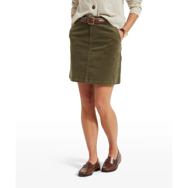 Schoffel Sage Cord Ladies Skirt - Dark Sage