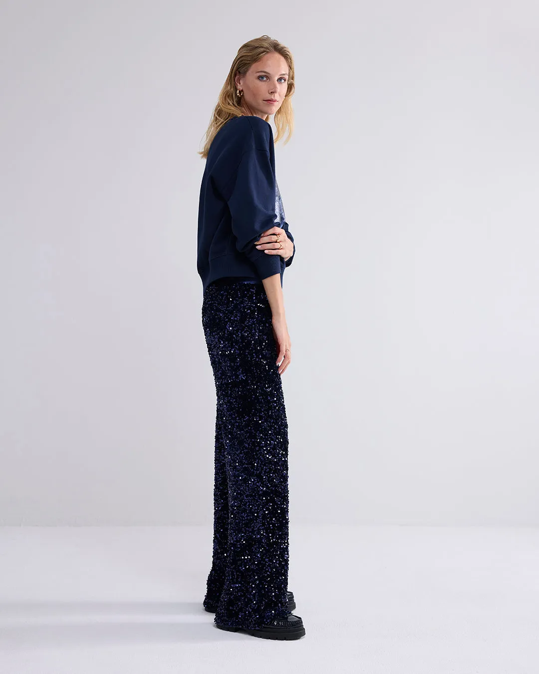 Sequin Pants - Midnight Blue