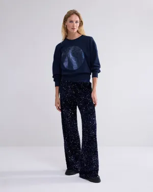 Sequin Pants - Midnight Blue