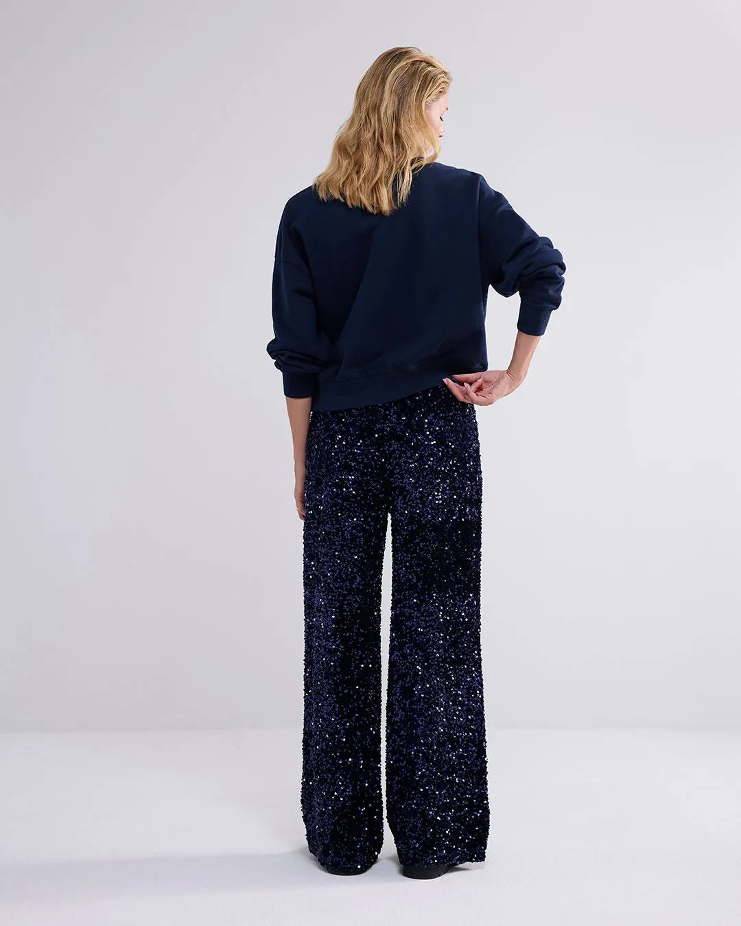 Sequin Pants - Midnight Blue