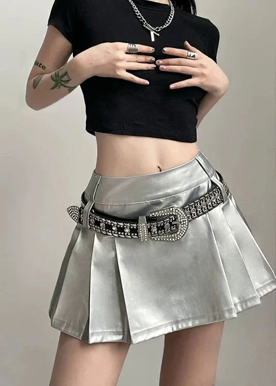 Sexy Silver Suspender Halterneck Dress (cute)