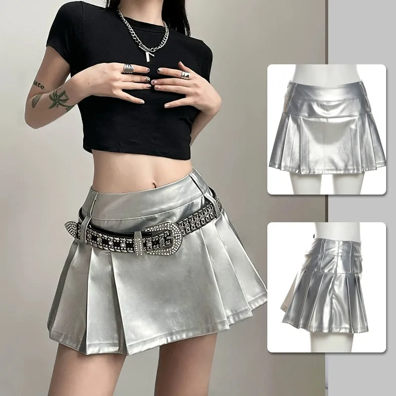 Sexy Silver Suspender Halterneck Dress (cute)