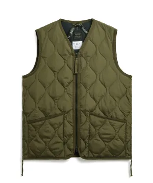 Taion - Military Zip V-Neck Down Vest - Dark Olive