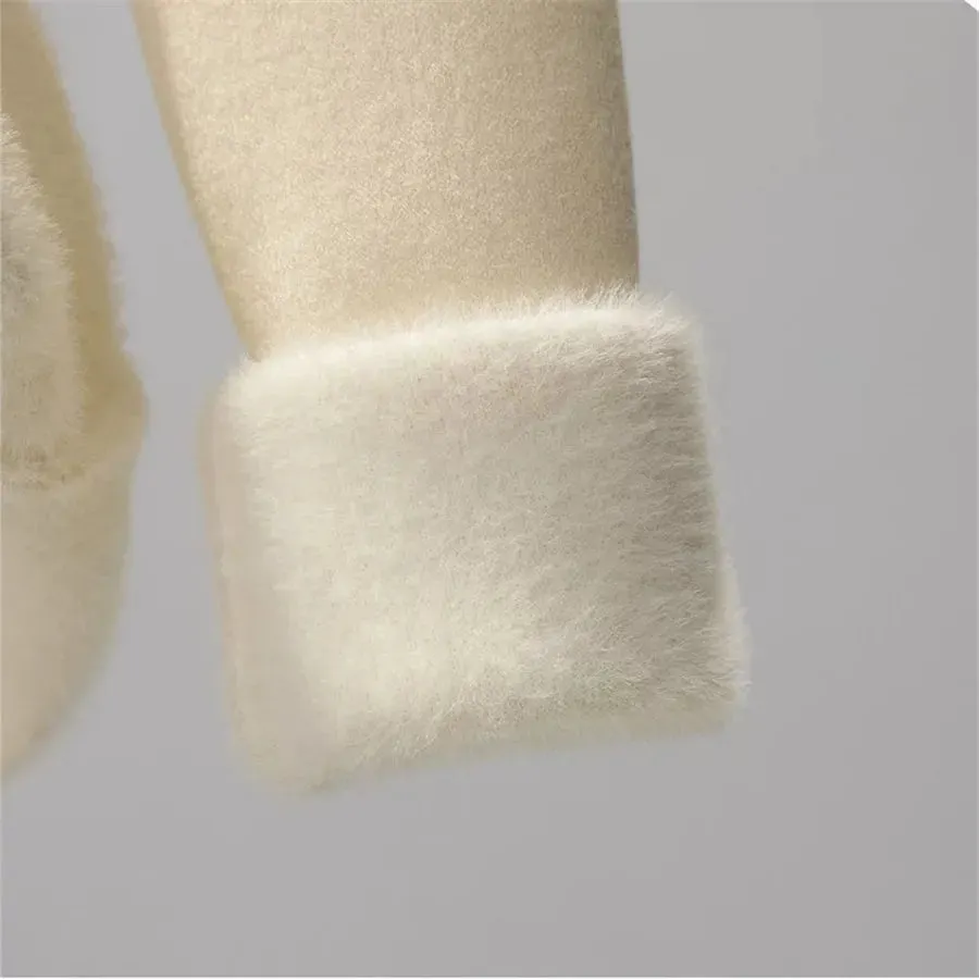 Velvet-Lined Turtleneck Winter Sweater