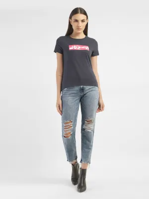 Women's High Rise 80S Mom Loose Ripped Jeans